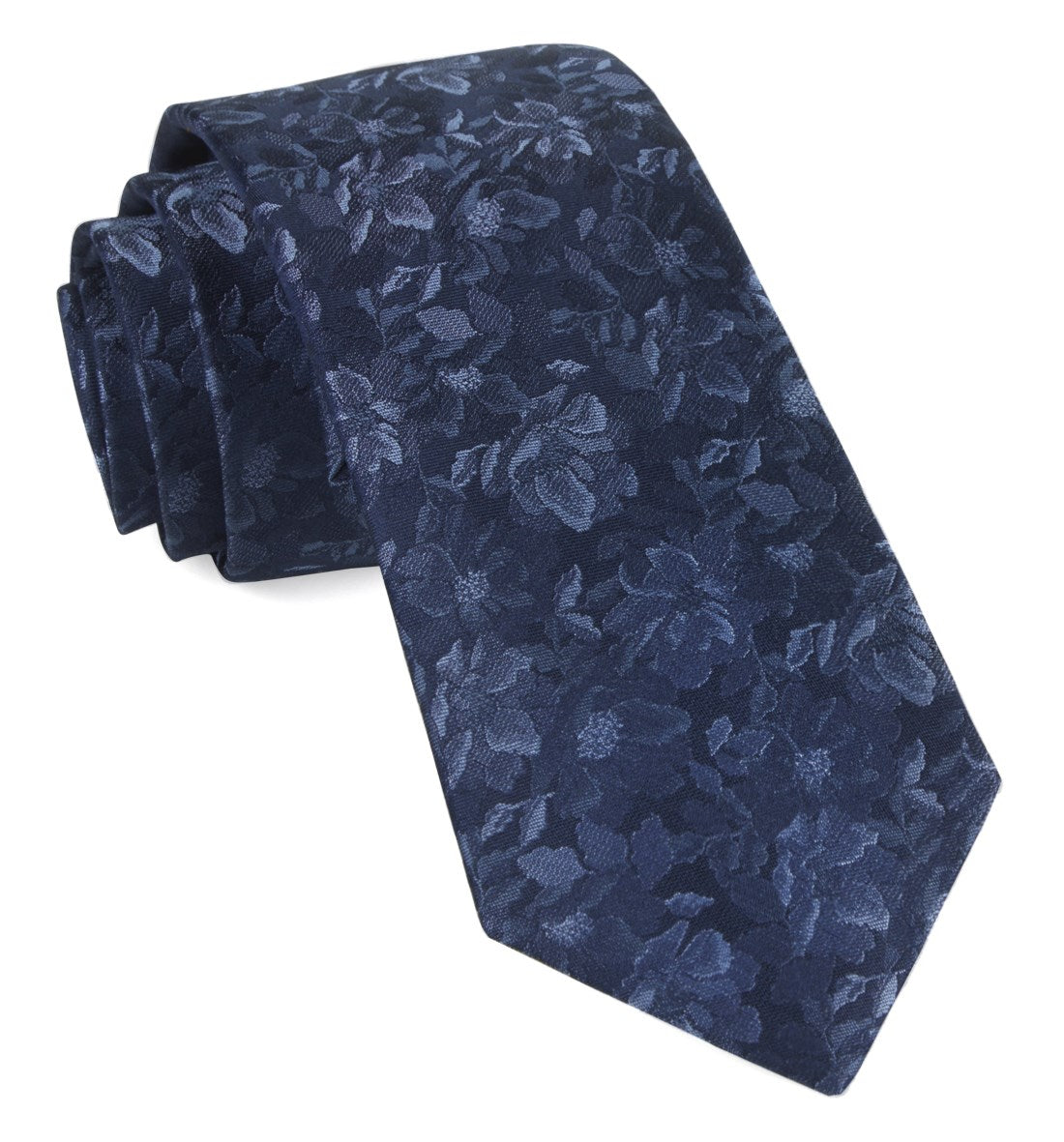 The Tie Bar Men's Short Sleeve Shirt - Small Fit Palm Floral - in Navy Blue, Cotton