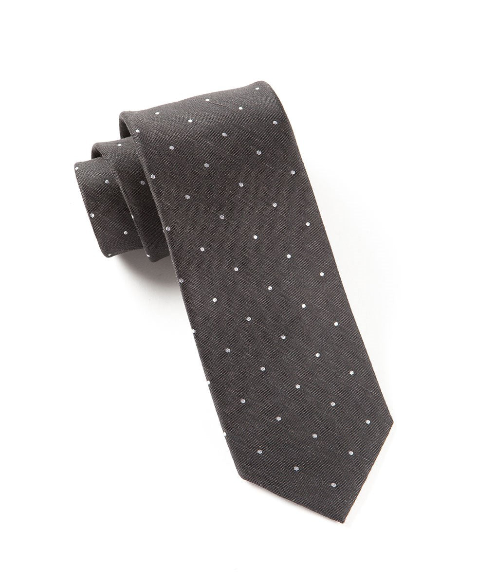 Black Bulletin Tie With White Polka Dots | Tie Bar