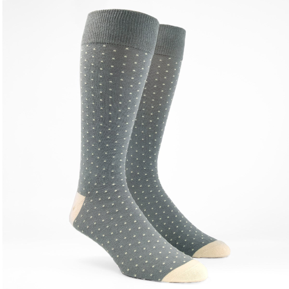 SILVER Extended Crew Dress Sock Grey Heather Dot